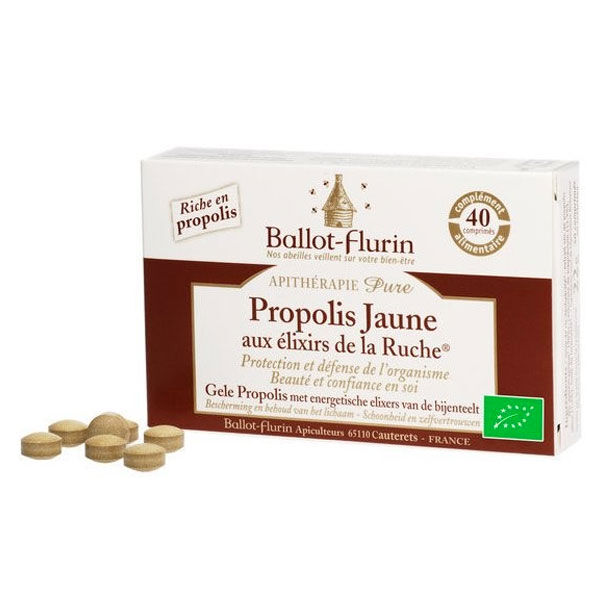 Ballot-Flurin Apicosmétique Propolis Jaune aux Élixirs de la Ruche Bio 40 comprimés