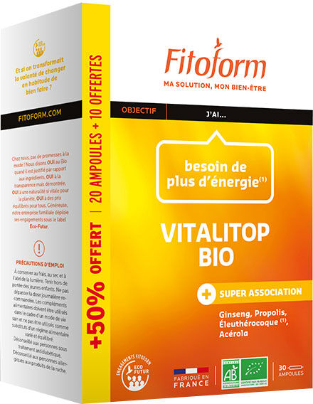 Fitoform Vitalitop Bio 20 ampoules + 10 Offertes