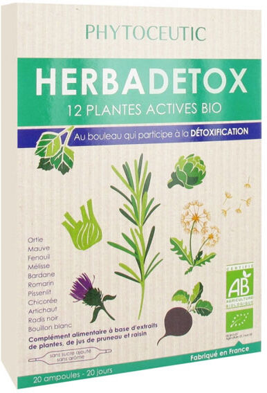 Phytoceutic Bio Herbadetox 12 Plantes Actives 20 ampoules