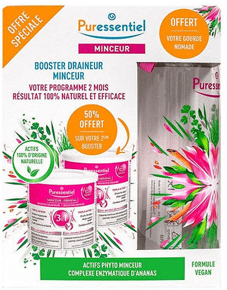 Puressentiel Minceur Booster Draineur Lot de 2 x 240g + 1 Gourde Offerte