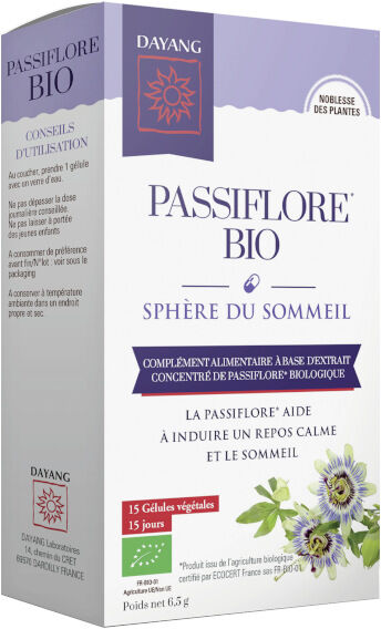 Dayang Passiflore Bio Sphère du Sommeil 15 gélules végétales