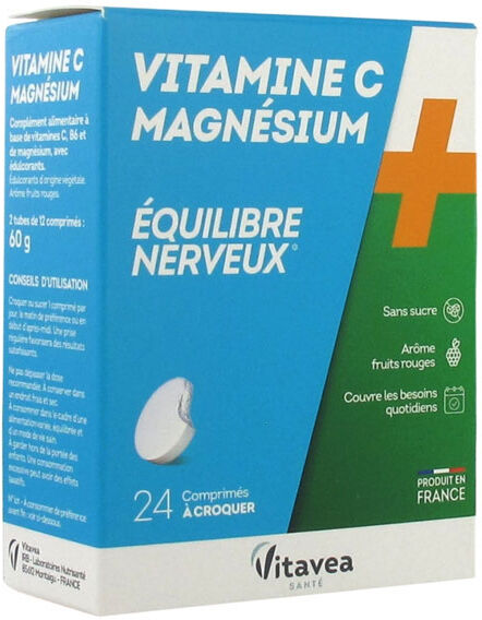 Nutrisanté Vitamine C + Magnésium 24 comprimés à croquer