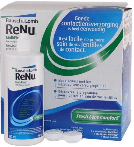 Bausch & Lomb Renu Multiplus Solution Multifonctions Lot de 3 PROMO 3 x 360ml + 3 etuis