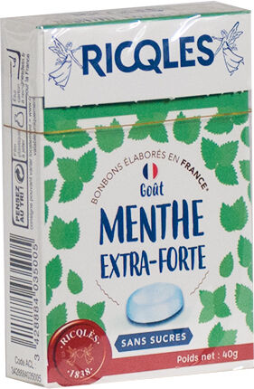 Ricqles Bonbons Menthe sans Sucres 40g