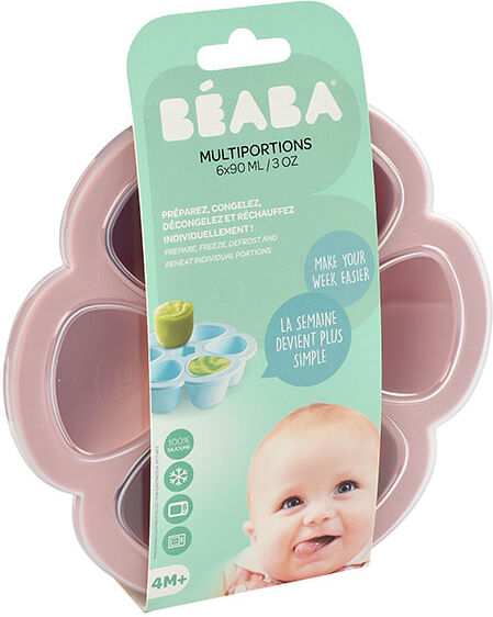 Béaba Portion Multiportions Moule en Silicone Rose 6 x 90ml