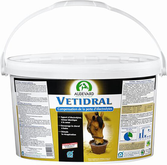 Audevard Vetidral Aliment Minéral Compensation Perte d'Electrolytes Cheval Poudre Orale 5kg