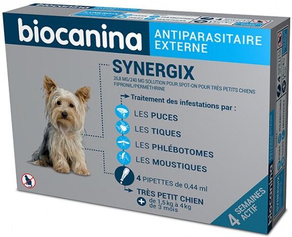 Biocanina Synergix Très Petit Chien 1,5 à 4kg 4 Pipettes