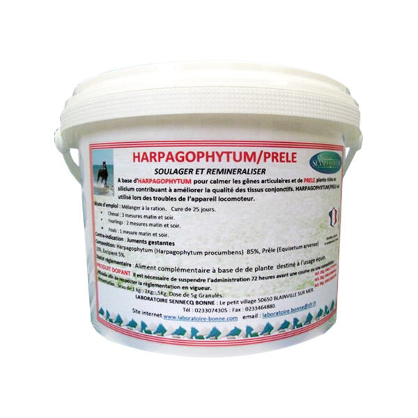 Sennecq Bonne Harpagophytum + Prêle Complément Alimentaire Articulation Tendon Cheval granule 25kg