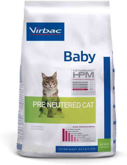 Virbac Veterinary hpm Pre Neutered Baby (chaton ou sevrage a 12 mois) Croquettes 400g