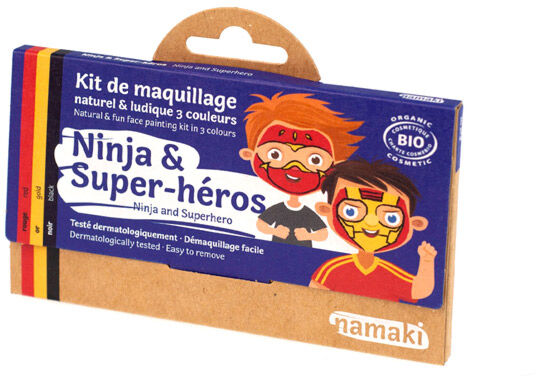 Namaki Kit de Maquillage Bio Enfant Ninja et Super-Héros 3 couleurs