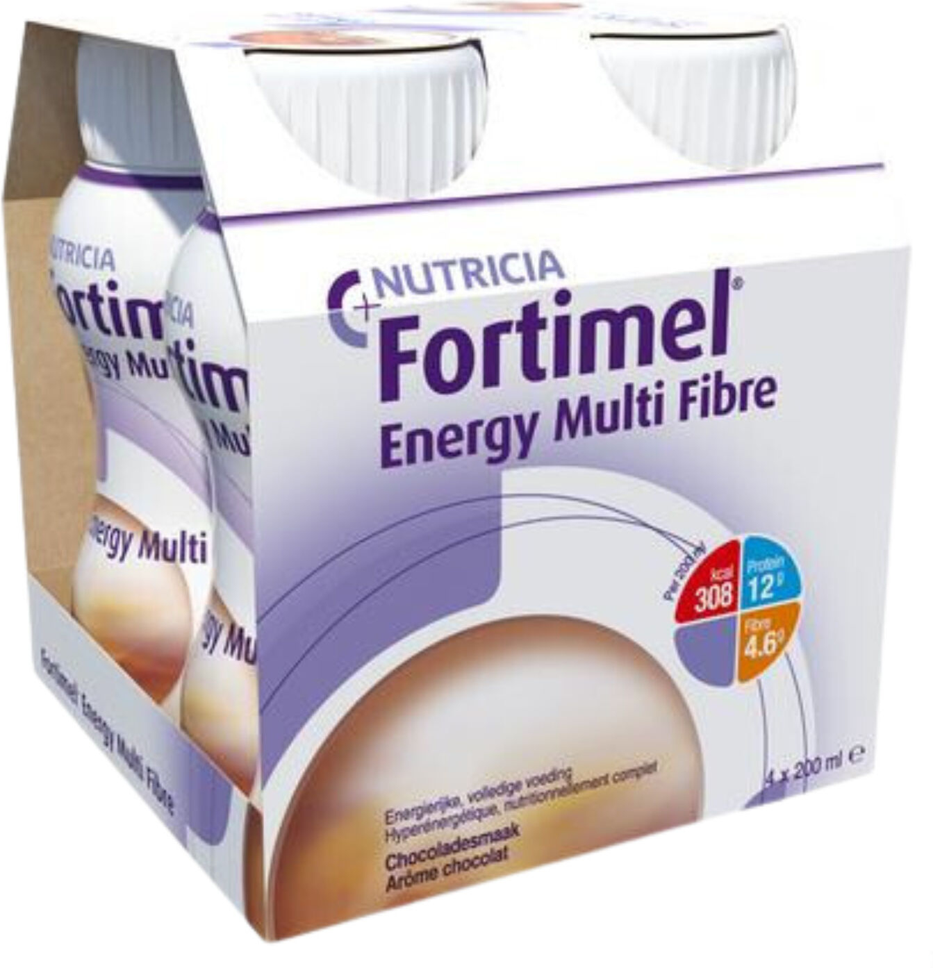 Fortimel Energy Multi Fibres Chocolat 4 Pièces