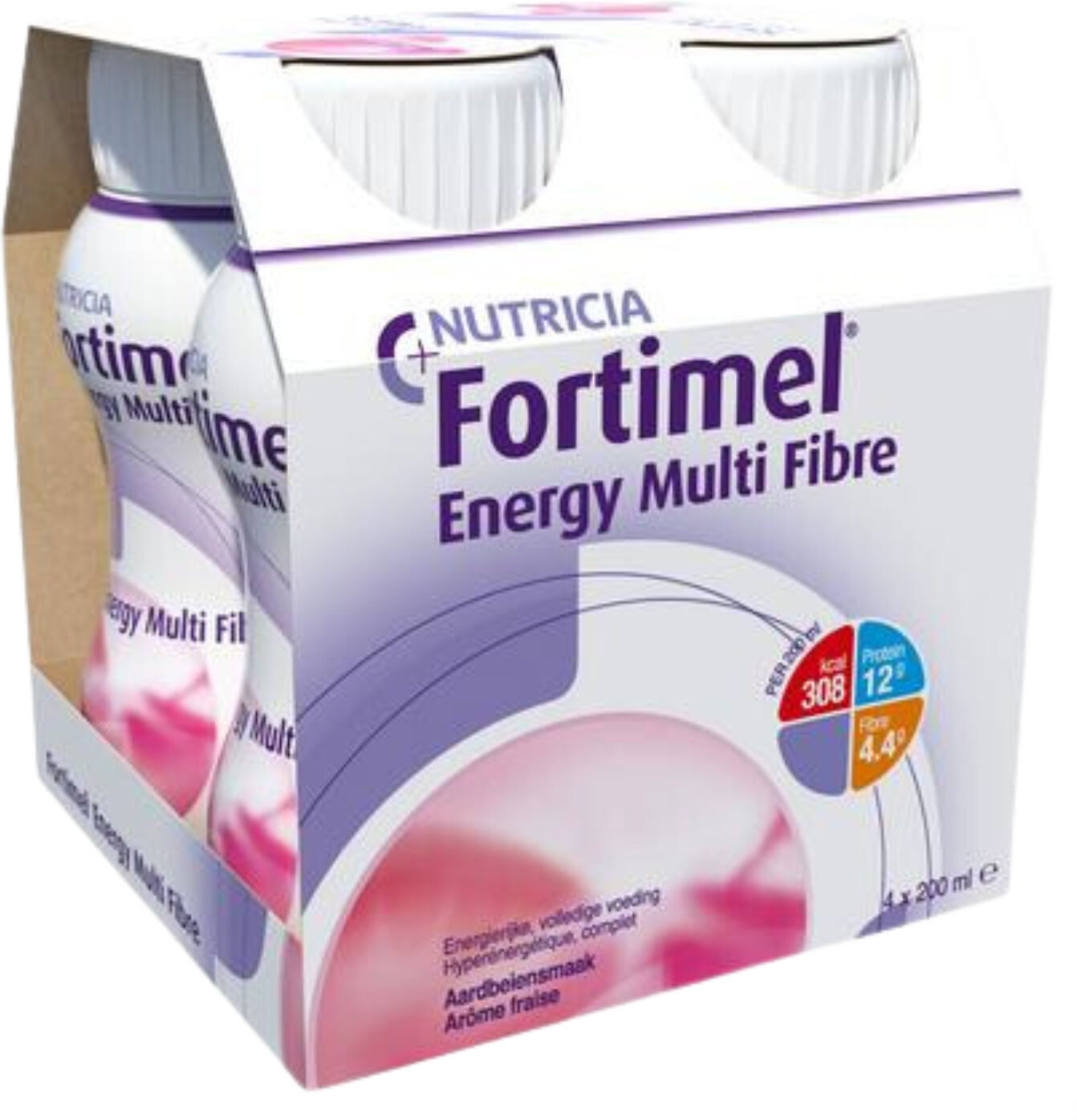 Fortimel Energy Multi Fibres Fraise 4 Pièces