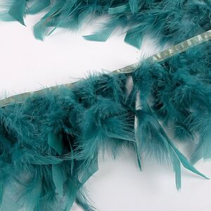 Ruban plumes au mètre couleur pétrole 16 cm - Mondial Tissus Ruban plumes au mètre couleur pétrole 16 cm - Mondial Tissus