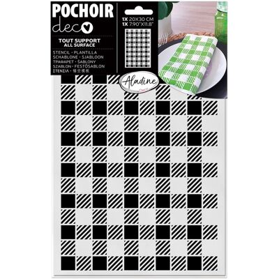 Pochoir décoration imprimé carreaux vichy 20x30cm - Aladine - Mondial Tissus Pochoir décoration imprimé carreaux vichy 20x30cm - Aladine - Mondial Tissus