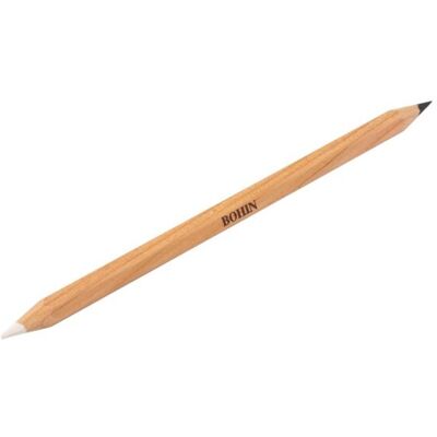 Crayon Craie bi-couleur pour tissu Bohin - blanc/noir - Bohin - Mondial Tissus Crayon Craie bi-couleur pour tissu Bohin - blanc/noir - Bohin - Mondial Tissus