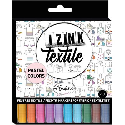 Set de 10 feutres textile pastel - Aladine - Mondial Tissus Set de 10 feutres textile pastel - Aladine - Mondial Tissus