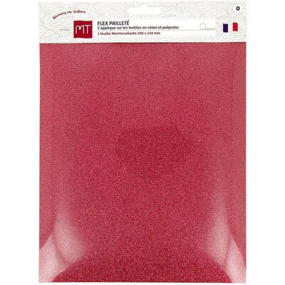 Feuille flex paillettes rose - MT - Mondial Tissus Feuille flex paillettes rose - MT - Mondial Tissus