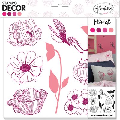 Tampons décor floral - Aladine - Mondial Tissus Tampons décor floral - Aladine - Mondial Tissus
