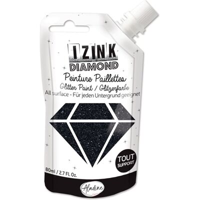 Bernette - Izink Diamond - Noir - 80 ml - peinture textile Bernette - Izink Diamond - Noir - 80 ml - peinture textile