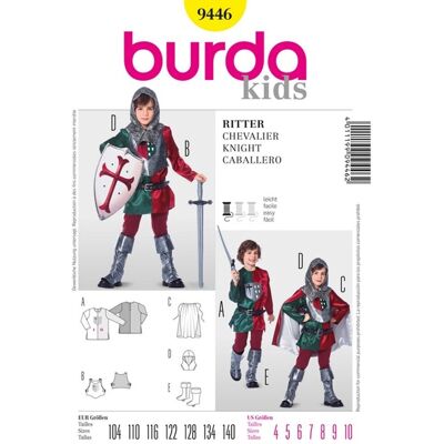 Patron Burda 9446 - déguisement enfant chevalier - Burda - Mondial Tissus Patron Burda 9446 - déguisement enfant chevalier - Burda - Mondial Tissus