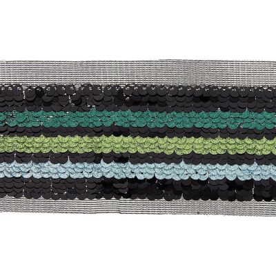 Galon paillettes tricolore vert 50mm - Mondial Tissus Galon paillettes tricolore vert 50mm - Mondial Tissus