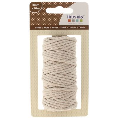 Pelote corde coton cablé macramé écru 4mmx10m - Artemio - Mondial Tissus Pelote corde coton cablé macramé écru 4mmx10m - Artemio - Mondial Tissus
