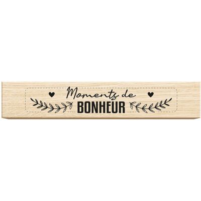 Tampons en bois rectangle inscription "Moments de bonheur" - Aladine - Mondial Tissus Tampons en bois rectangle inscription "Moments de bonheur" - Aladine - Mondial Tissus
