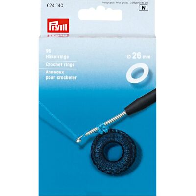 Anneaux en plastique Prym pour crocheter - Plate Ø 26mm Anneaux en plastique Prym pour crocheter - Plate Ø 26mm