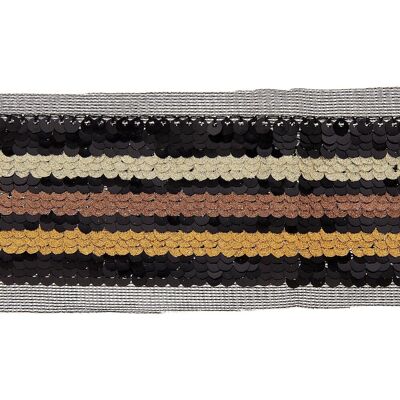 Mondial Tissus - Galon paillettes tricolore jaune 50mm - Trim Mondial Tissus - Galon paillettes tricolore jaune 50mm - Trim