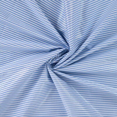 Tissu sergé coton pailletté rayure fine blanc et bleu - Mondial Tissus Tissu sergé coton pailletté rayure fine blanc et bleu - Mondial Tissus
