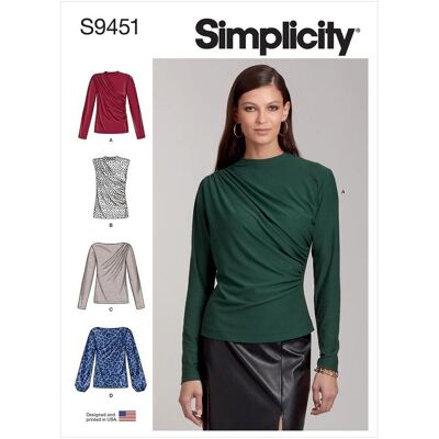 Patron Simplicity S9451.R5 - Hauts En Tricot Femme 42 - 50 - Simplicity - Mondial Tissus Patron Simplicity S9451.R5 - Hauts En Tricot Femme 42 - 50 - Simplicity - Mondial Tissus