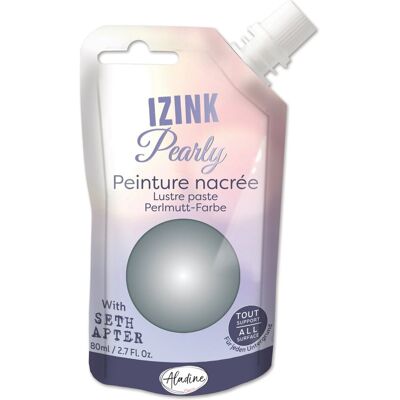 Peinture textile nacrée Izink Pearly - Argent - 80ml Peinture textile nacrée Izink Pearly - Argent - 80ml
