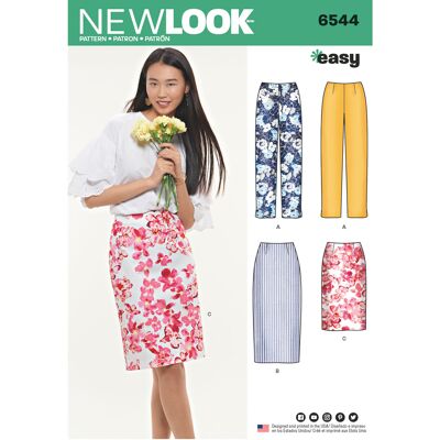 Patron New Look 6544 - jupe et pantalon femme - Newlook - Mondial Tissus Patron New Look 6544 - jupe et pantalon femme - Newlook - Mondial Tissus