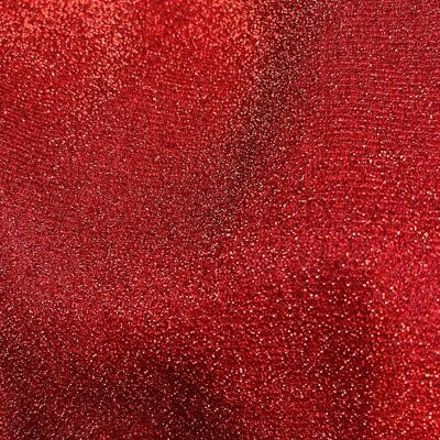 Maille jersey fil lurex mousse semi opaque rouge - Mondial Tissus Maille jersey fil lurex mousse semi opaque rouge - Mondial Tissus