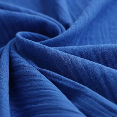 Tissu draps double gaze bleu vif - MT - Mondial Tissus Tissu draps double gaze bleu vif - MT - Mondial Tissus