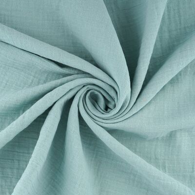 Tissu à draps double gaze bleu céladon - MT - Mondial Tissus Tissu à draps double gaze bleu céladon - MT - Mondial Tissus