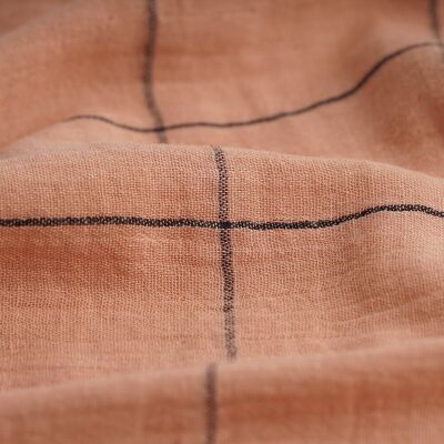 Tissu double gaze Carreaux rose - MT - Mondial Tissus Tissu double gaze Carreaux rose - MT - Mondial Tissus