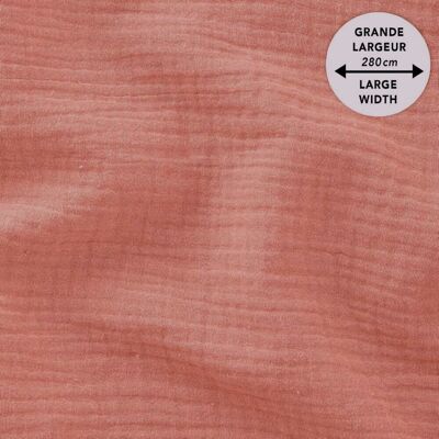 Tissu double gaze draps grande laize 280 cm rose - Mondial Tissus Tissu double gaze draps grande laize 280 cm rose - Mondial Tissus