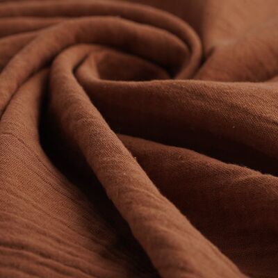 Tissu draps double gaze marron - Mondial Tissus Tissu draps double gaze marron - Mondial Tissus