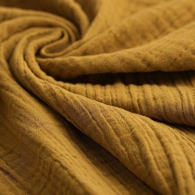 Tissu draps double gaze biscuit - MT - Mondial Tissus Tissu draps double gaze biscuit - MT - Mondial Tissus