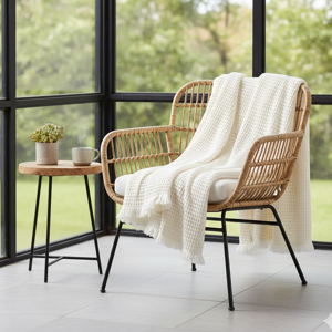 DODO Plaid en coton caresse - Nature - Plaid DODO Plaid en coton caresse - Nature - Plaid
