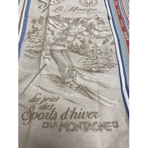 Torchon jacquard motif Skieuse 50 x 70 cm - Mondial Tissus Torchon jacquard motif Skieuse 50 x 70 cm - Mondial Tissus