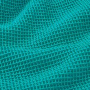 Tissu éponge nid d'abeille uni turquoise - Mondial Tissus Tissu éponge nid d'abeille uni turquoise - Mondial Tissus