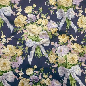 Batiste de coton Liberty x Bridgerton 2026 - bow bouquet marine - Tana Lawn® - Liberty - Mondial Tissus Batiste de coton Liberty x Bridgerton 2026 - bow bouquet marine - Tana Lawn® - Liberty - Mondial Tissus