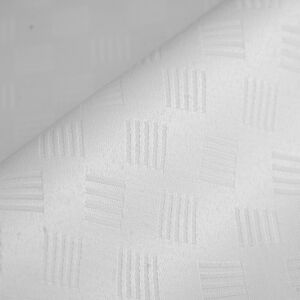 Tissu nappe damassé carreaux grande largeur blanc - Mondial Tissus Tissu nappe damassé carreaux grande largeur blanc - Mondial Tissus