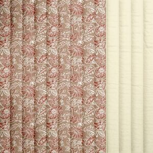 Tissu matelassé coton fleur marron verso écru - DOMOTEX - Mondial Tissus Tissu matelassé coton fleur marron verso écru - DOMOTEX - Mondial Tissus