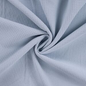Tissu éponge nid d'abeille verso bouclette uni bleu - Mondial Tissus Tissu éponge nid d'abeille verso bouclette uni bleu - Mondial Tissus