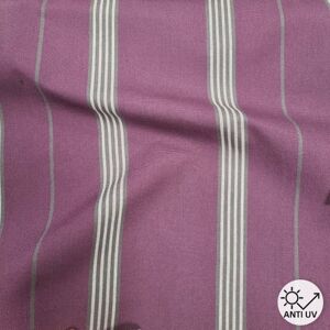 Toile outdoor imprimée rayures aubergine - Mondial Tissus Toile outdoor imprimée rayures aubergine - Mondial Tissus