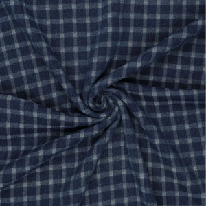 Tissu jacquard denim motif carreaux bleu - Mondial Tissus Tissu jacquard denim motif carreaux bleu - Mondial Tissus
