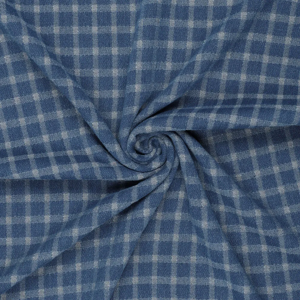 Tissu jacquard denim motif carreaux bleu clair - Mondial Tissus Tissu jacquard denim motif carreaux bleu clair - Mondial Tissus